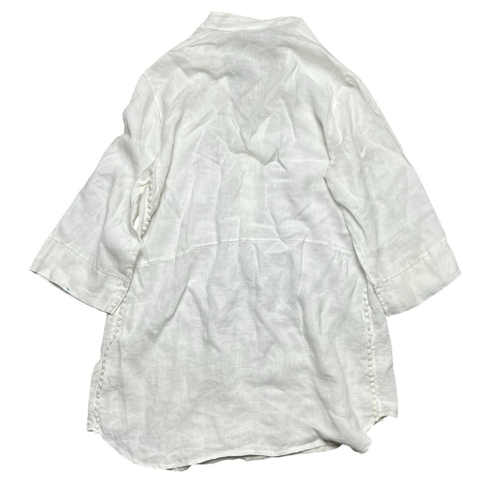 Laura Bianchi 100% Linen Tunic Made in Italy Cottage Core Size Large - Picture 3 of 6